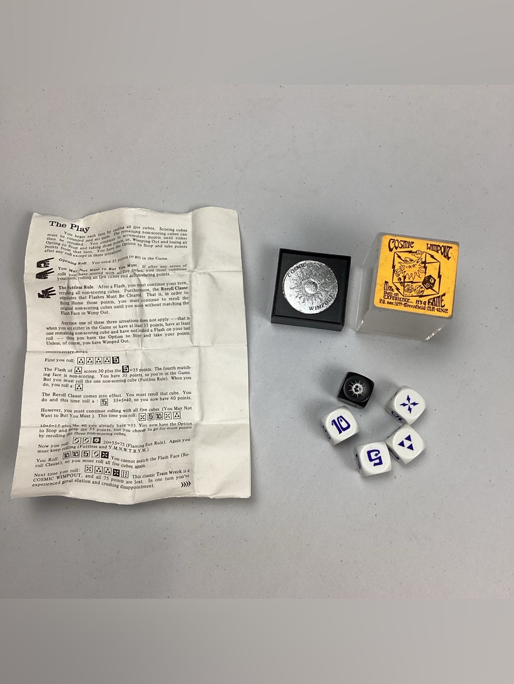 Vintage 1986 Cosmic Wimpout Dice Game By C3, Inc.